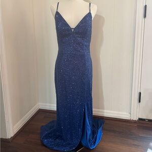 Speechless Navy Sequin Prom Dress